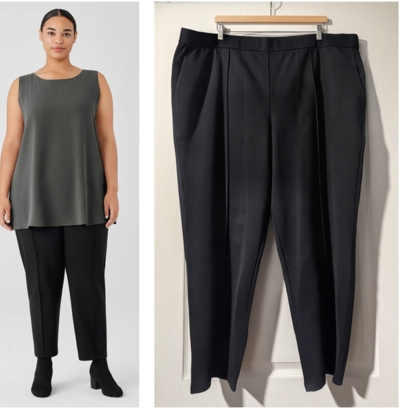 Eileen Fisher Pants - Eileen Fisher | Washable Flex Ponte Pintuck Pant In Black